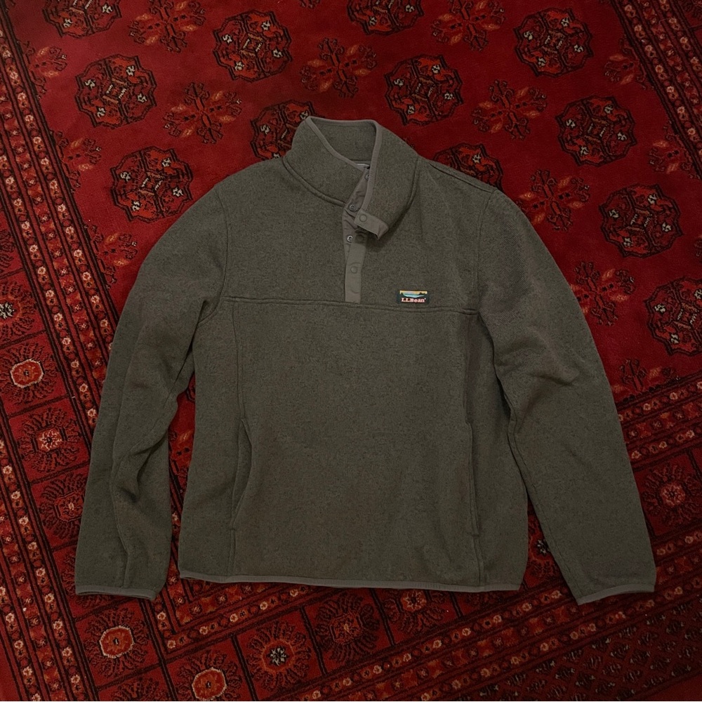 Gray LLBean Pullover Fleece